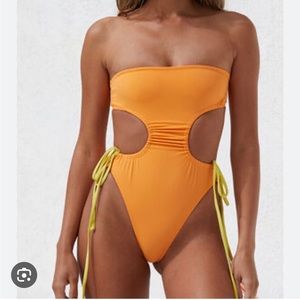 STORM REID X PACSUN Orange Izabel Drawstring One Piece Swimsuit - never worn!